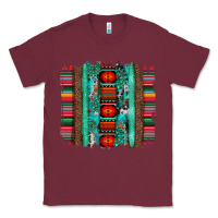 Burgundy serape aztec leopard and turquoise glitter with gemstone brushstroke Classic Tee - Artiststas
