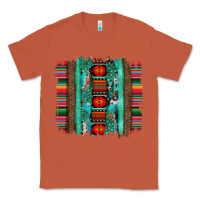 Copper serape aztec leopard and turquoise glitter with gemstone brushstroke Classic Tee - Artiststas
