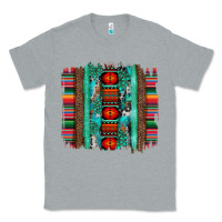 Heather Grey serape aztec leopard and turquoise glitter with gemstone brushstroke Classic Tee - Artiststas