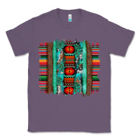 Lavender serape aztec leopard and turquoise glitter with gemstone brushstroke Classic Tee - Artiststas
