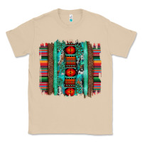 Mushroom serape aztec leopard and turquoise glitter with gemstone brushstroke Classic Tee - Artiststas
