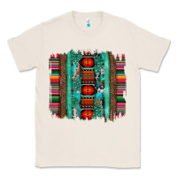 Natural serape aztec leopard and turquoise glitter with gemstone brushstroke Classic Tee - Artiststas