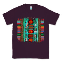 Plum serape aztec leopard and turquoise glitter with gemstone brushstroke Classic Tee - Artiststas