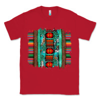 Red serape aztec leopard and turquoise glitter with gemstone brushstroke Classic Tee - Artiststas