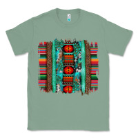Sage serape aztec leopard and turquoise glitter with gemstone brushstroke Classic Tee - Artiststas