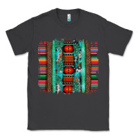 Smoke serape aztec leopard and turquoise glitter with gemstone brushstroke Classic Tee - Artiststas