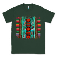 Sports Green serape aztec leopard and turquoise glitter with gemstone brushstroke Classic Tee - Artiststas
