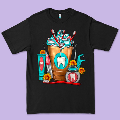 Dentist Cold Drink Frappe Premium Tee Designed By Fadigitalartstudio