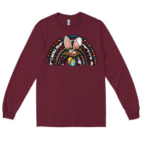 Burgundy easter rainbow Long Sleeve Tee - CowhideDigitalArt