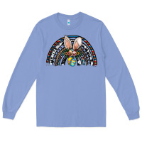 Colony Blue easter rainbow Long Sleeve Tee - CowhideDigitalArt