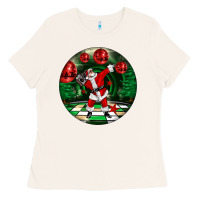 Bone Dancing santa Ladies Tee - FaDigitalArtStudio