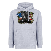 Heather Grey american flag with army boots Heavyweight Hoodie - RanaPortraitStore