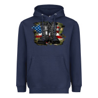 Navy american flag with army boots Heavyweight Hoodie - RanaPortraitStore