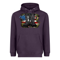 Plum american flag with army boots Heavyweight Hoodie - RanaPortraitStore