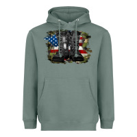 Sage american flag with army boots Heavyweight Hoodie - RanaPortraitStore