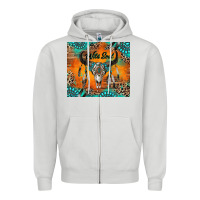 Dove Grey wild soul boho bull skull Zipper Hoodie - RanaPortraitStore