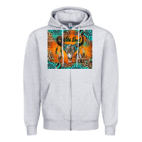Heather Grey wild soul boho bull skull Zipper Hoodie - RanaPortraitStore