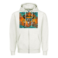 Oatmeal Heather wild soul boho bull skull Zipper Hoodie - RanaPortraitStore