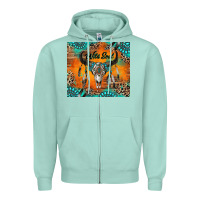 Seafoam wild soul boho bull skull Zipper Hoodie - RanaPortraitStore