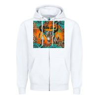 White wild soul boho bull skull Zipper Hoodie - RanaPortraitStore