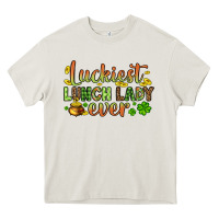 Cream St. Patrick's Luckiest lunch lady ever Heavy Core Tee - OliviaCreatesArt