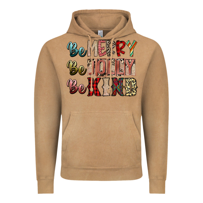 Be Merry Be Jolly Be Kind Vintage Hoodie by SublimationCraftShop | Teevron