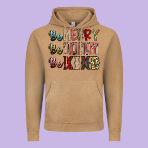 Be Merry Be Jolly Be Kind Vintage Hoodie Designed By Sublimationcraftshop
