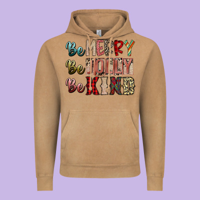 Be Merry Be Jolly Be Kind Vintage Hoodie Designed By Sublimationcraftshop