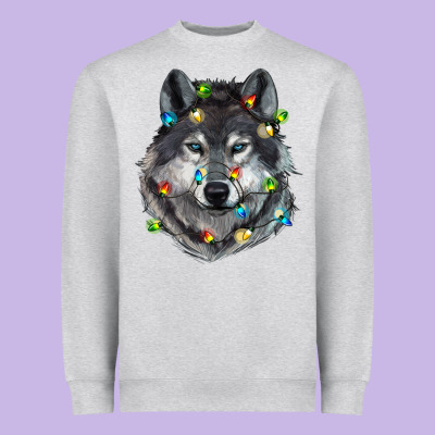 Christmas With Wolf Heavyweight Sweatshirt Designed By Ranaportraitstore