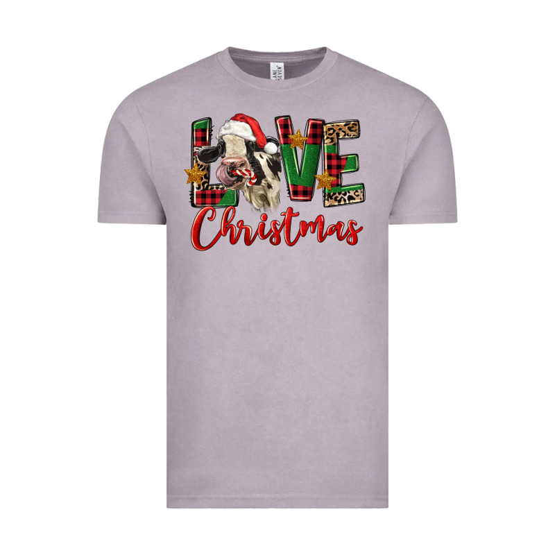 Love Christmas Holstein Heifer Vintage Tee by FaDigitalArtStudio | Teevron