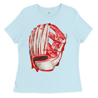 Baby Blue Catchers Mitt Fa Element Ladies Tee - FaDigitalArtStudio
