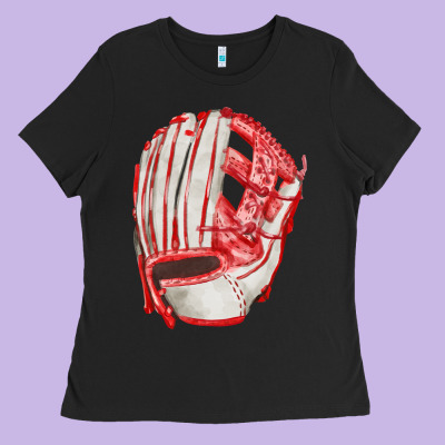 Catchers Mitt Fa Element Ladies Tee Designed By Fadigitalartstudio