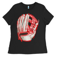 Black Catchers Mitt Fa Element Ladies Tee - FaDigitalArtStudio