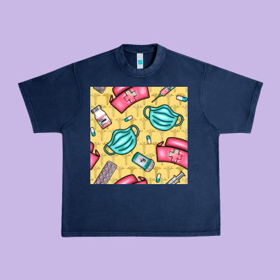 Nurse Medicine Seamless Pattern Urban Heavy Tee Designed By Bundleandbundleshop