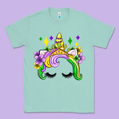 Unicorn Mardi Gras Olivia Classic Tee Designed By Oliviacreatesart