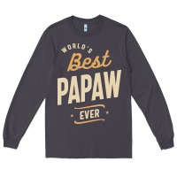 Smoke Mens Best Papaw Ever Funny Dad / Grandpa Long Sleeve Tee - DesigneFamous