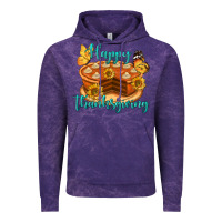 Cloud Purple Happy Thanksgiving Pumpkin Pie Vintage Hoodie - LillyAllenDesigns