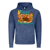Vintage Denim Happy Thanksgiving Pumpkin Pie Vintage Hoodie - LillyAllenDesigns