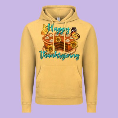 Happy Thanksgiving Pumpkin Pie Vintage Hoodie Designed By Lillyallendesigns