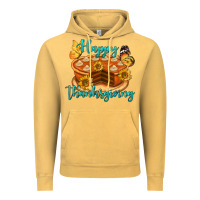 Vintage Mustard Happy Thanksgiving Pumpkin Pie Vintage Hoodie - LillyAllenDesigns
