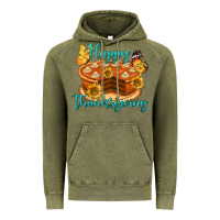 Vintage Olive Happy Thanksgiving Pumpkin Pie Vintage Hoodie - LillyAllenDesigns