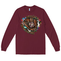 Burgundy Autism Awareness Baseball Long Sleeve Tee - CowhideDigitalArt