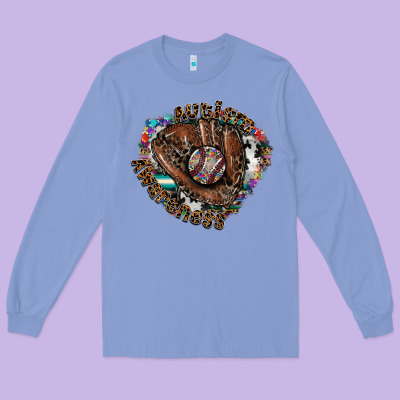 Autism Awareness Baseball Long Sleeve Tee Designed By Cowhidedigitalart