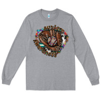 Heather Grey Autism Awareness Baseball Long Sleeve Tee - CowhideDigitalArt