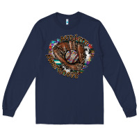 Navy Autism Awareness Baseball Long Sleeve Tee - CowhideDigitalArt
