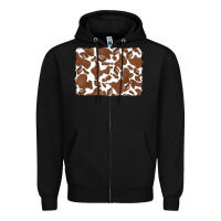 Black distressed chocolate milkshake cowhide Zipper Hoodie - RanaPortraitStore