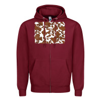 Burgundy distressed chocolate milkshake cowhide Zipper Hoodie - RanaPortraitStore
