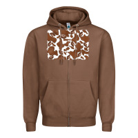 Chestnut distressed chocolate milkshake cowhide Zipper Hoodie - RanaPortraitStore