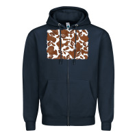 Navy distressed chocolate milkshake cowhide Zipper Hoodie - RanaPortraitStore