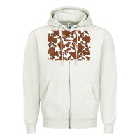 Oatmeal Heather distressed chocolate milkshake cowhide Zipper Hoodie - RanaPortraitStore